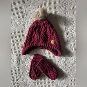 H&M Cable Knit Hat and Mitten Set Infant Size 3/6 Months